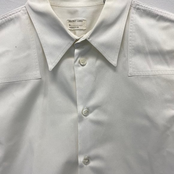Men's vintage Helmet Lang short sleeve dress shirt with shoulder detail 1998 - Picture 3 of 5